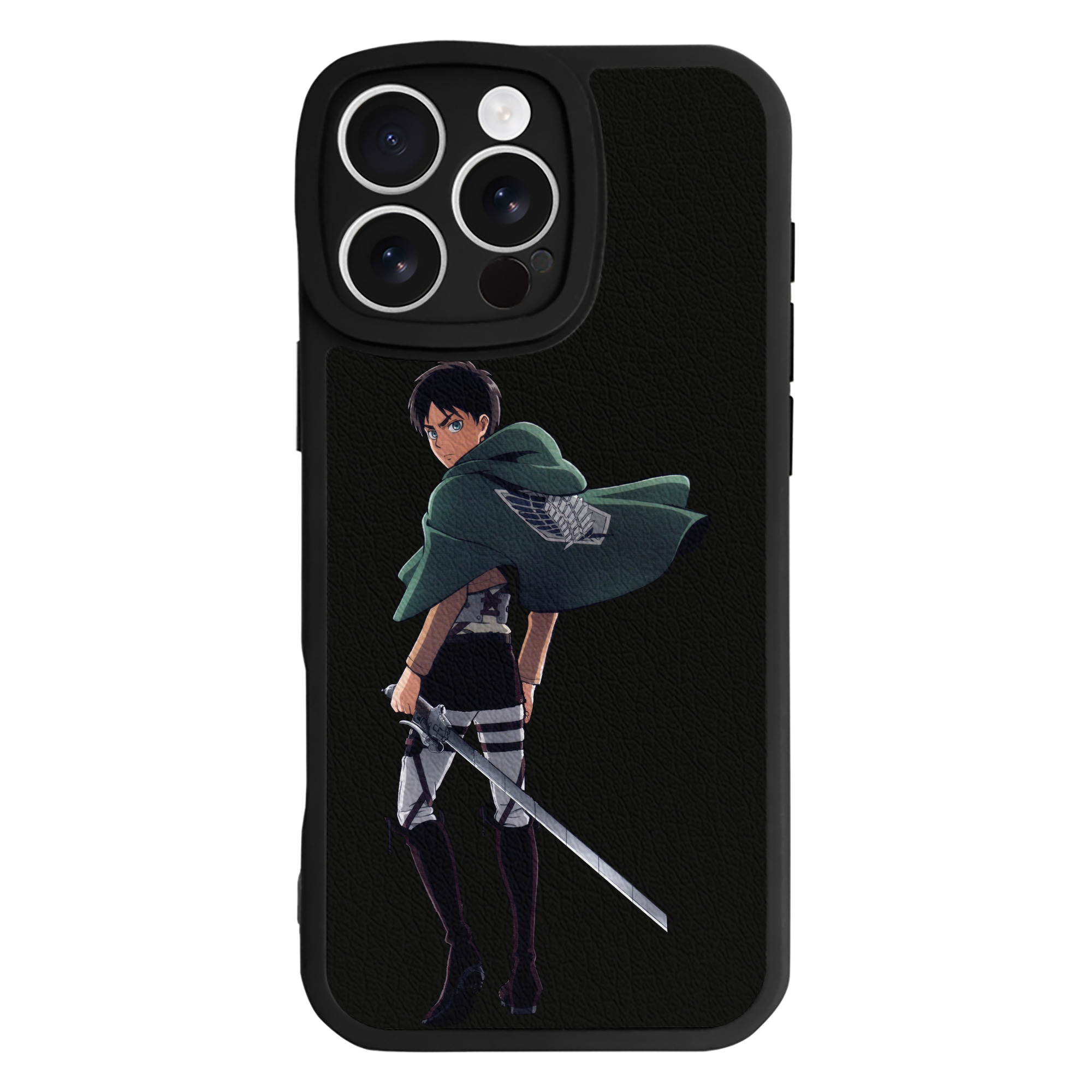 （画像用） 進撃の巨人 エレン･イェーガー Attack on Titan Eren Jäger 【iPhone 16シリーズ対応】シリコンスマホケース（レザー調） 材質：シリコン